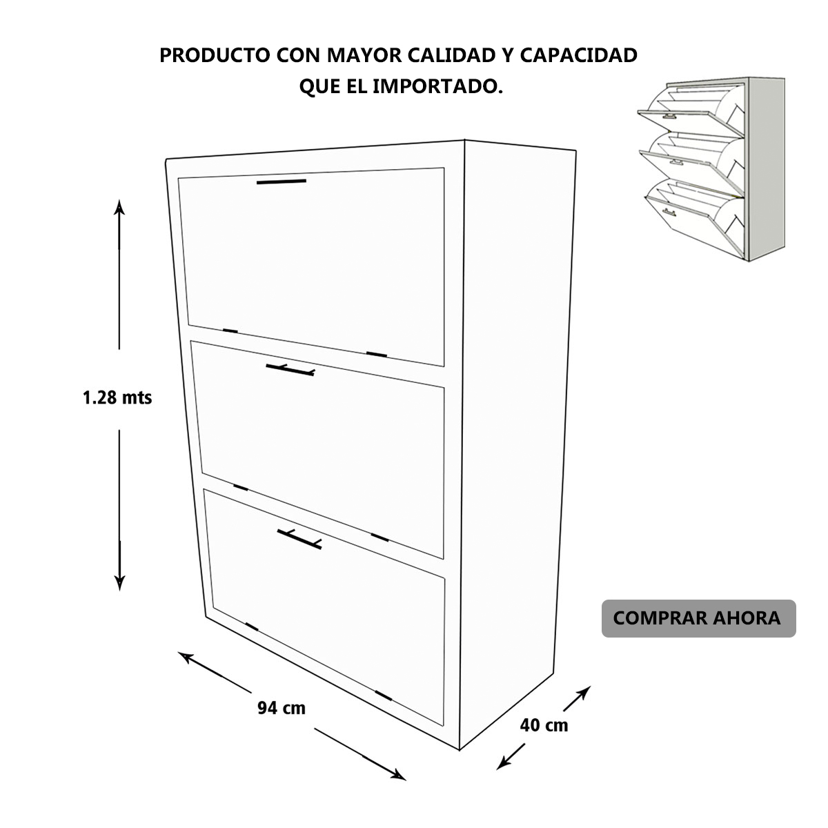 Mueble Zapatero Minimal Hogare Hasta 36 Pares O 24 Pares Chocolate 