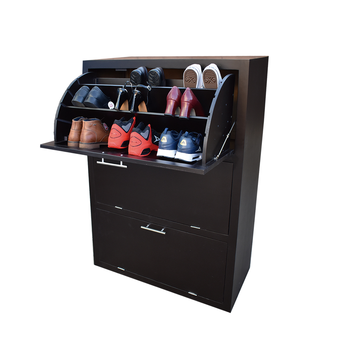 Mueble Zapatero Minimal Hogare Hasta 36 Pares O 24 Pares Chocolate 