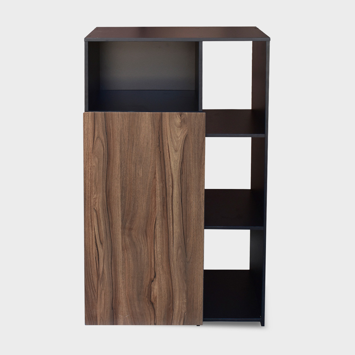 Hogare Mueble Alacena Despensero Organizador Practico Multiusos de melamina de alta resistencia con puerta y estantes Color Negro Parota