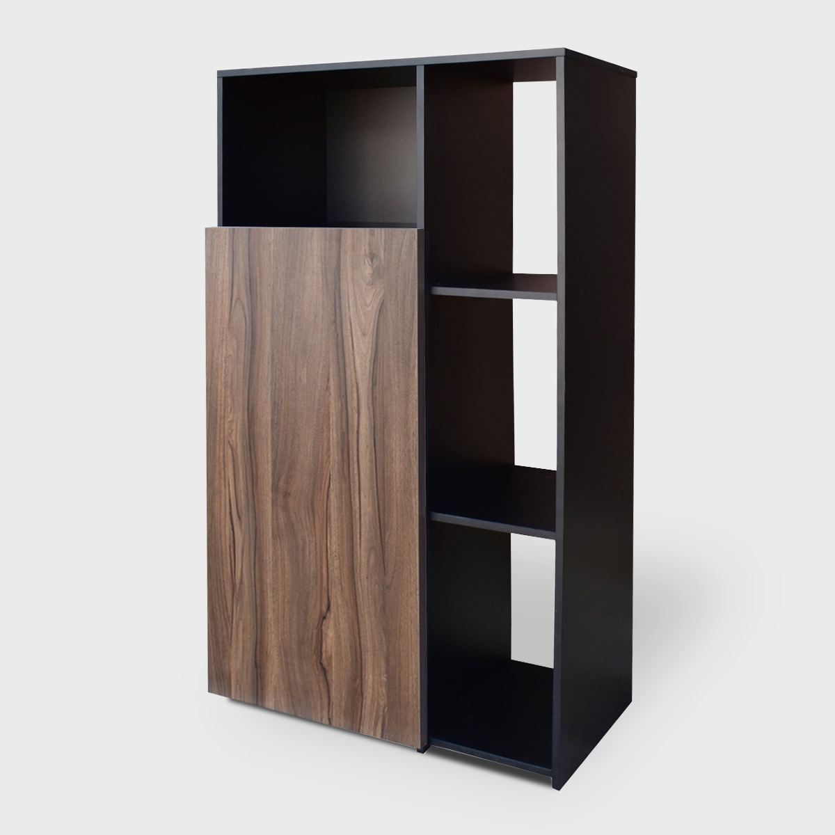 Hogare Mueble Alacena Despensero Organizador Practico Multiusos de melamina de alta resistencia con puerta y estantes Color Negro Parota