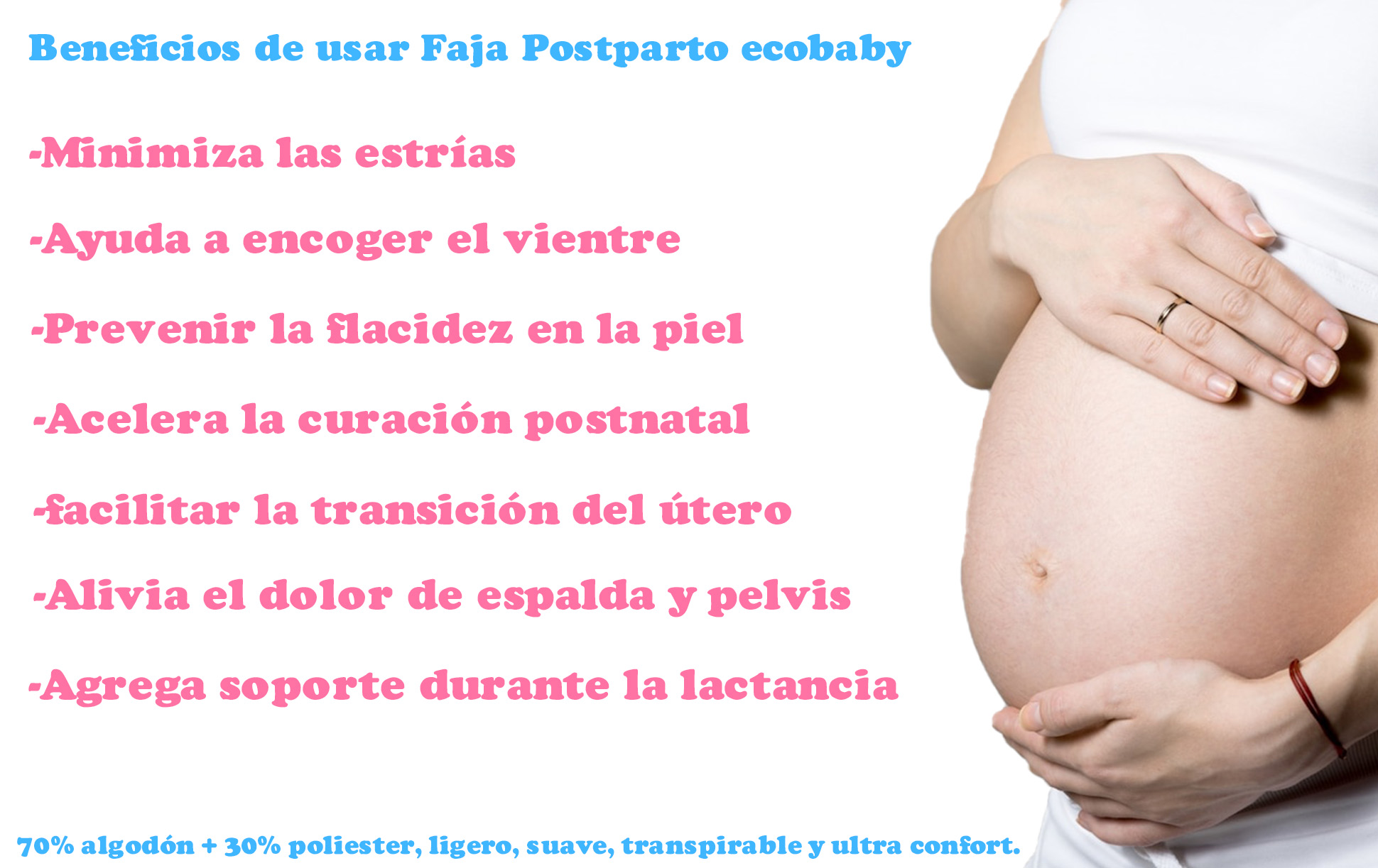 Faja Postparto Ajustable Reductora 3 Pzs Vientre Maternidad