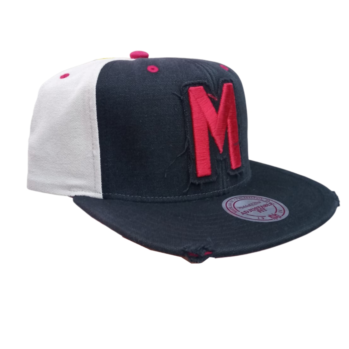 Gorra Mitchell $ Ness Snapback Estilo Urbano Negro-Beige 18186