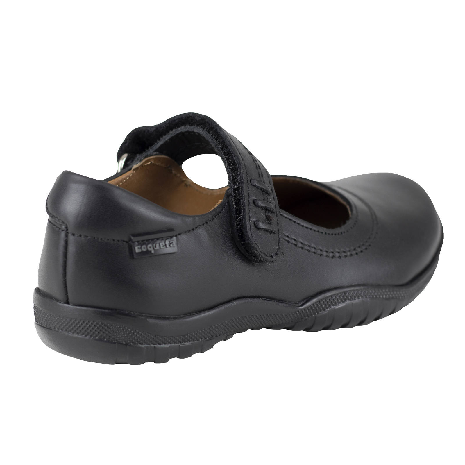 Zapato Escolar Para Niña Coqueta Confort 38700-a Piel Negro 