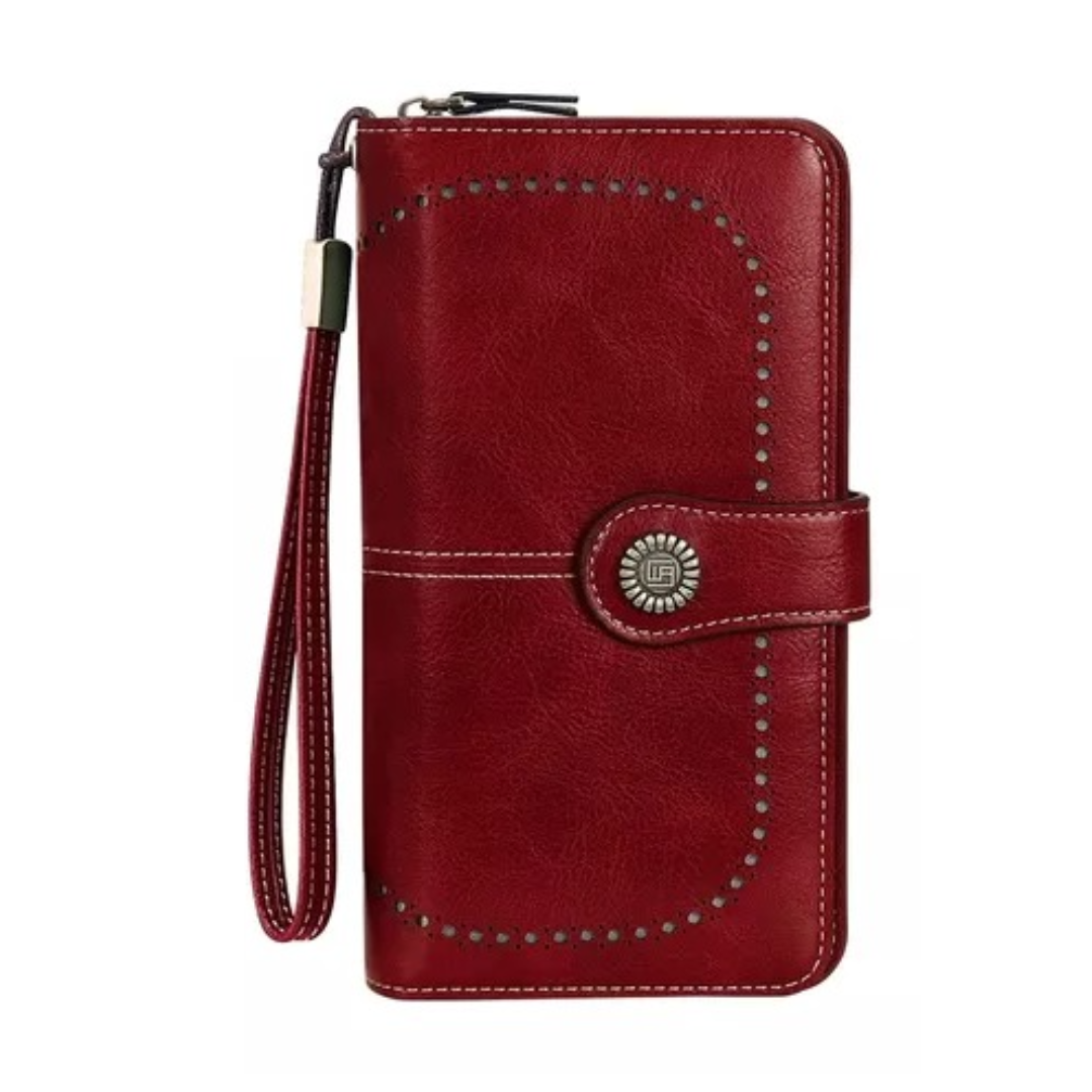 Cartera Para Mujer Gran Capacidad,billetera Con Bloqueo Rfid Naranja