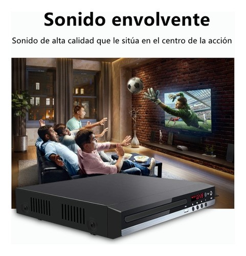 Reproductor De Dvd Hdmi Hd 1080p Para Tv Usb NEGRO