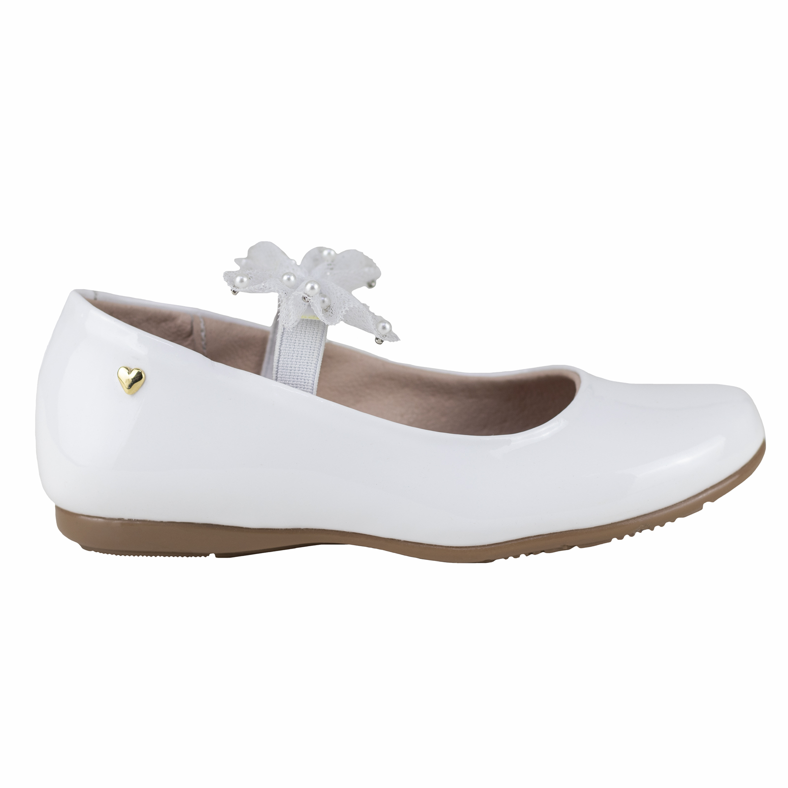 Ballerina De Niña Para Fiesta Semivestir Karsten 56237-46c Blanco Charol 17.5-21