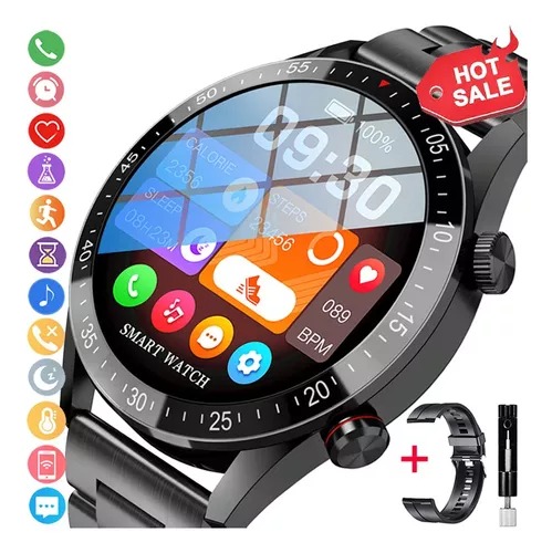 Reloj Inteligente Bluetooth Llamada Deportivo Hombre Metal
