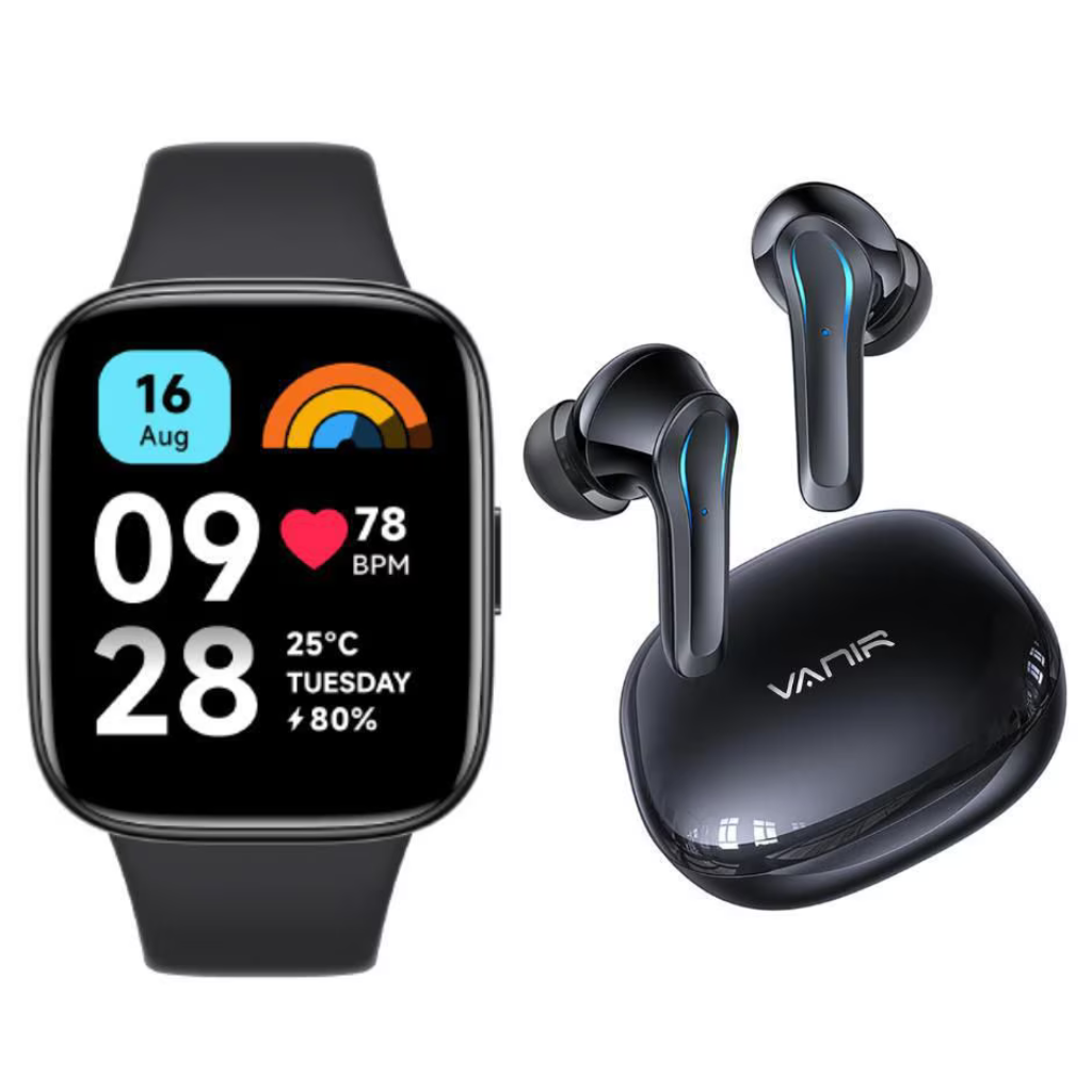 Combo de Redmi Watch Active y Audífonos Inalámbricos Bluetooth VANIR