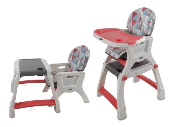 Silla Alta Periquera Prinsel Kinder City 2 En 1 Triángulos Coral