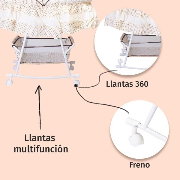 Cuna Corral Colecho Para Bebé Trendy Kids Kosleepy Plegable Beige