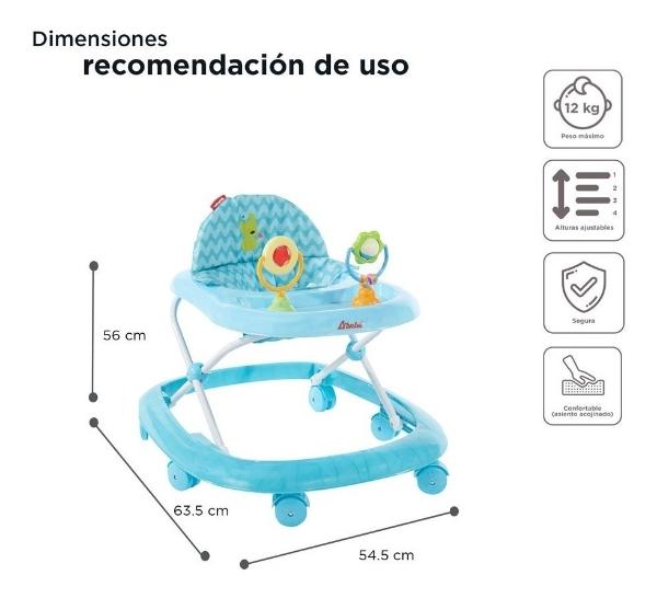 Andadera D Bebe Zoo Altura Ajustable Azul