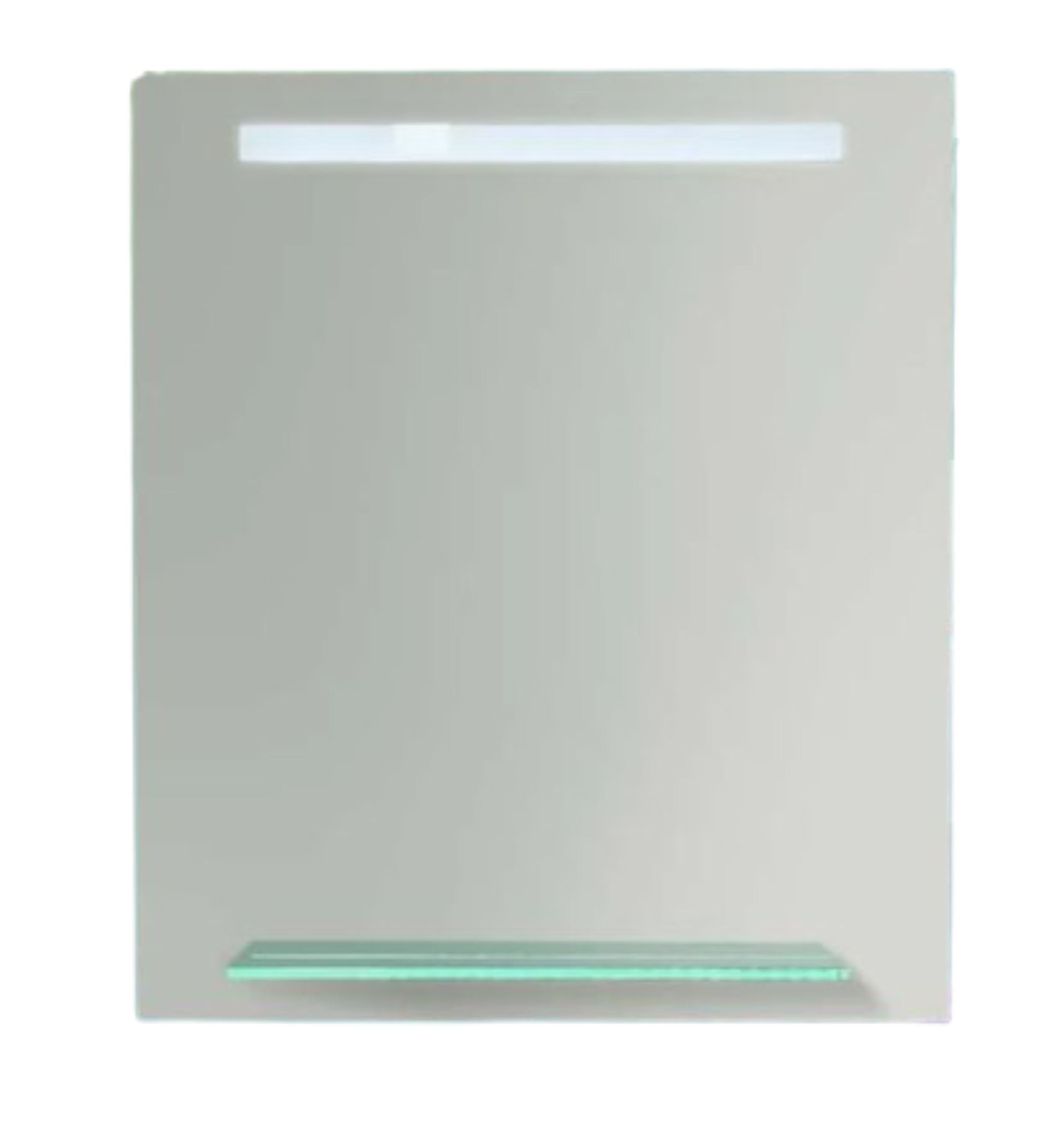 Espejo VA con iluminación LED de 70 X 80 cms. (base por altura) Forma rectangular con interruptor. Conexión de clavija a luz eléctrica.