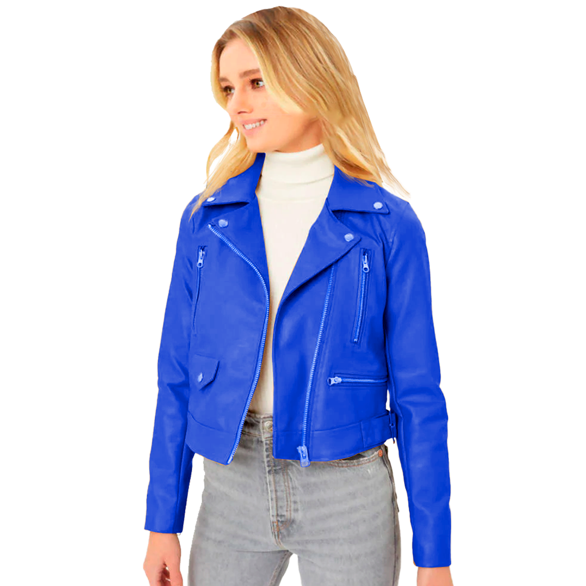 Chamarra Dama Piel Pu Moda Biker Nueva Colección