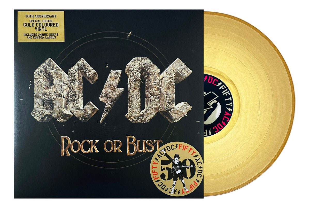 Ac/dc Rock Or Bust 50th Anniversary Dorado Gold Lp Vinyl