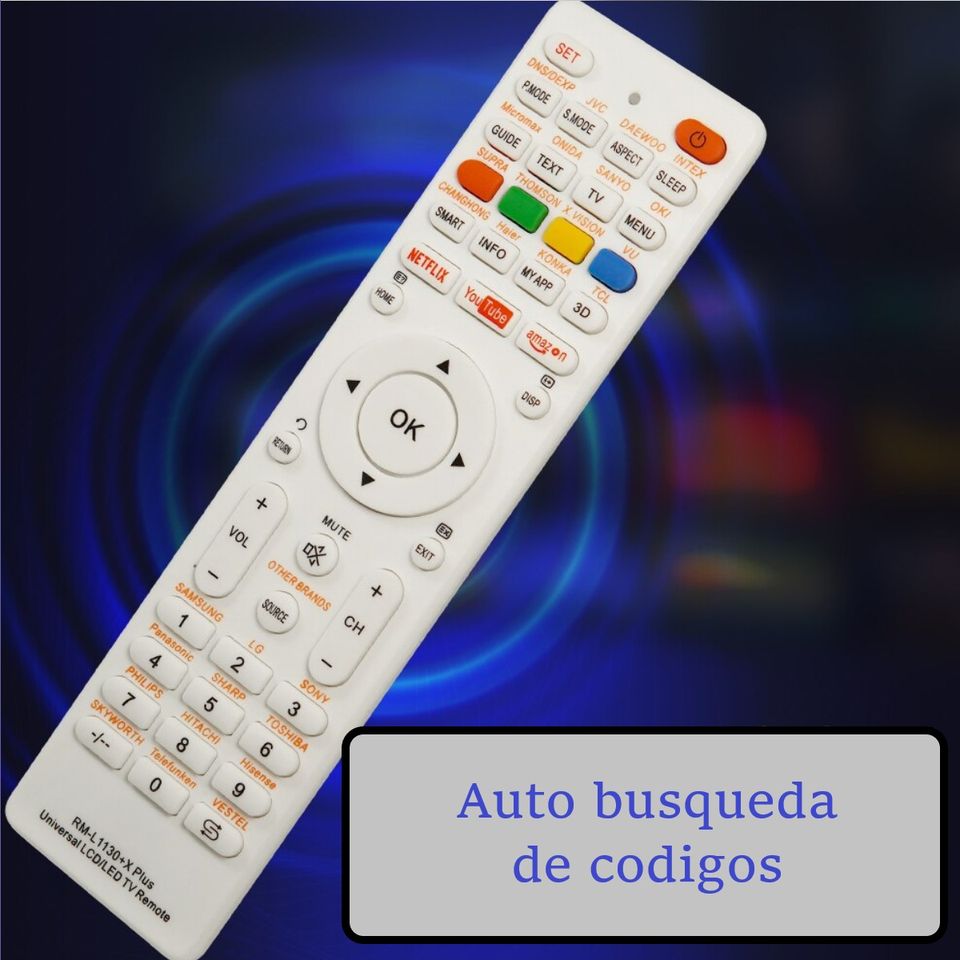 Control Mando distancia Universal todas las marcas televisión pantallas blanco multimedia remplazo