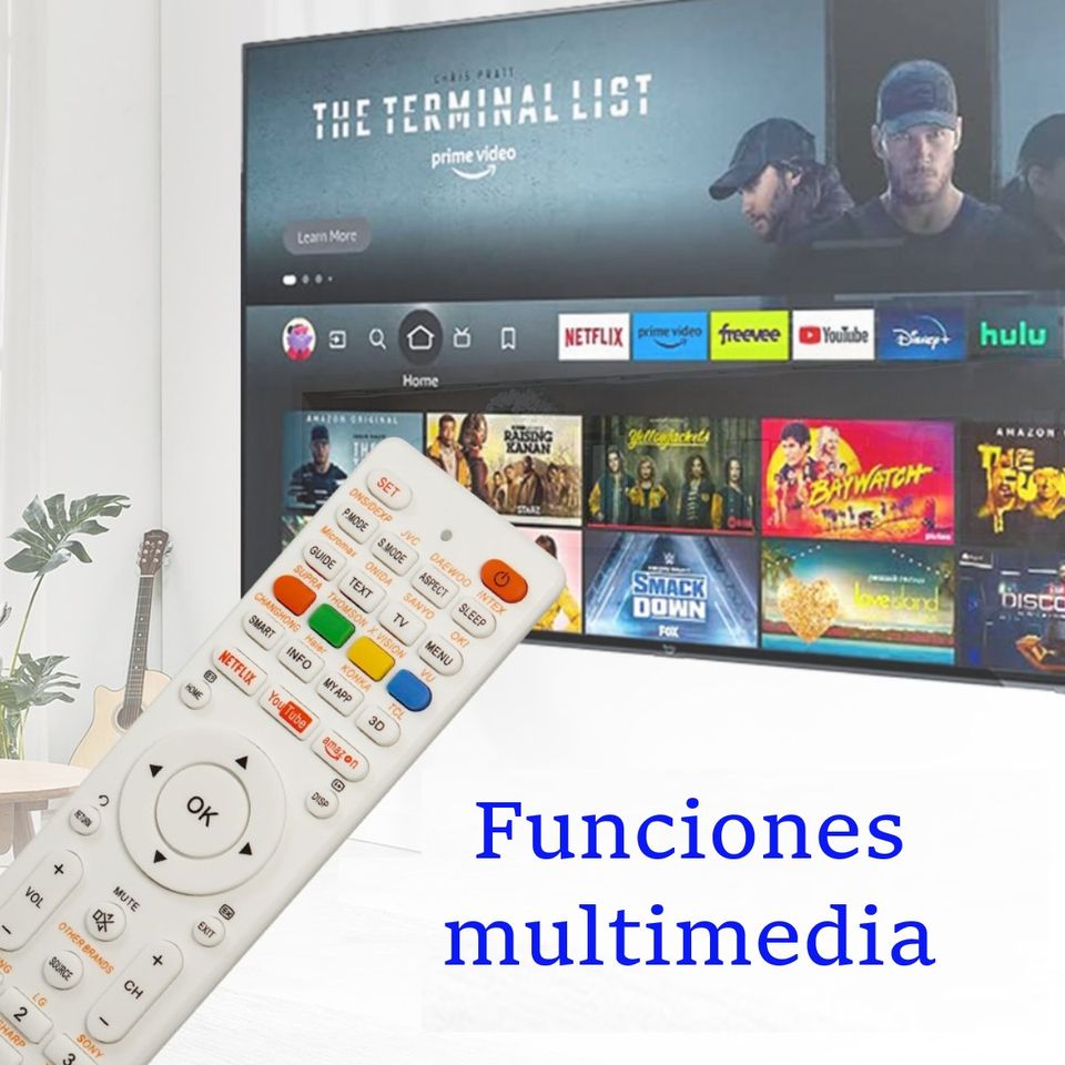 Control Mando distancia Universal todas las marcas televisión pantallas blanco multimedia remplazo