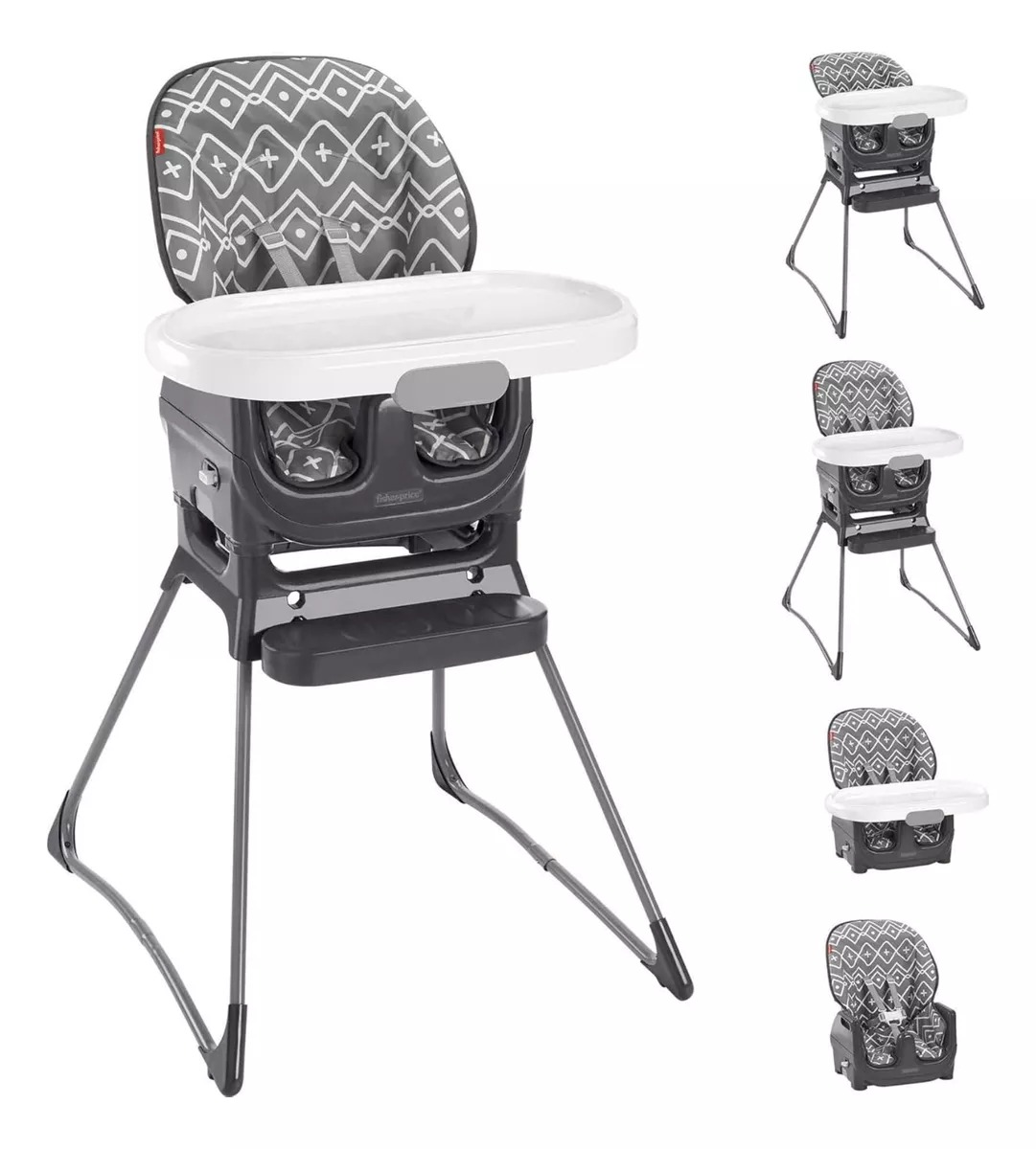 Silla Alta Para Comer Fisher-Price Baby 2 En 1 Color Gris