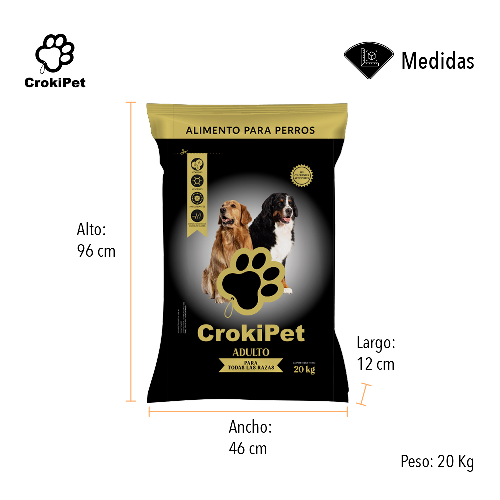 Alimento Para Perro Crokipet 20 Kg