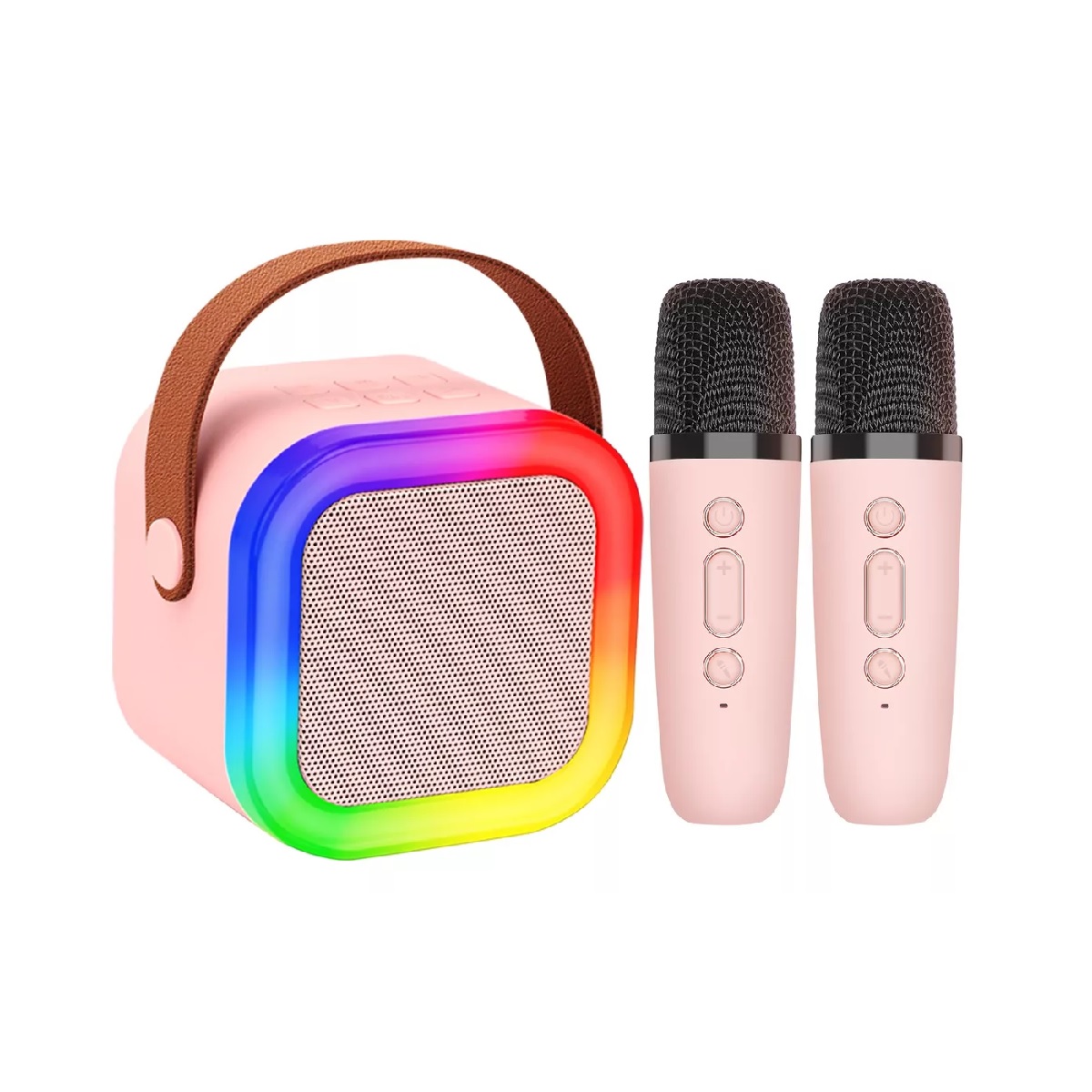 Altavoz Inalámbrico Portátil Con Micrófono Karaoke Bluetooth Rosa