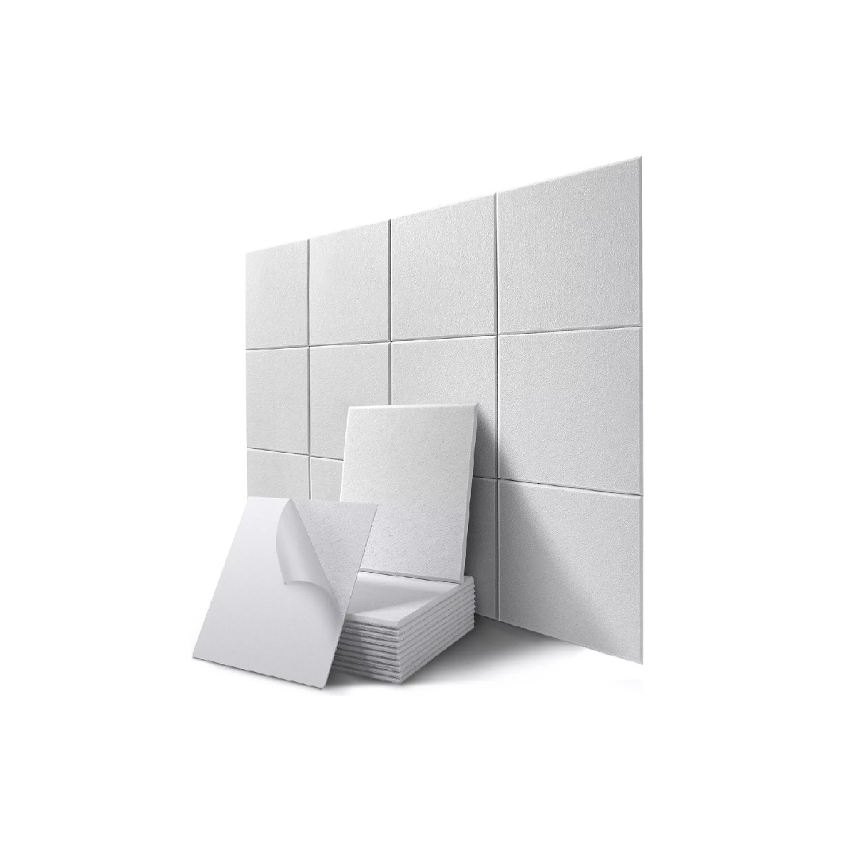 Set Paneles Acústicos 30x30x1 Cm Absorvente Blanco 12 Un