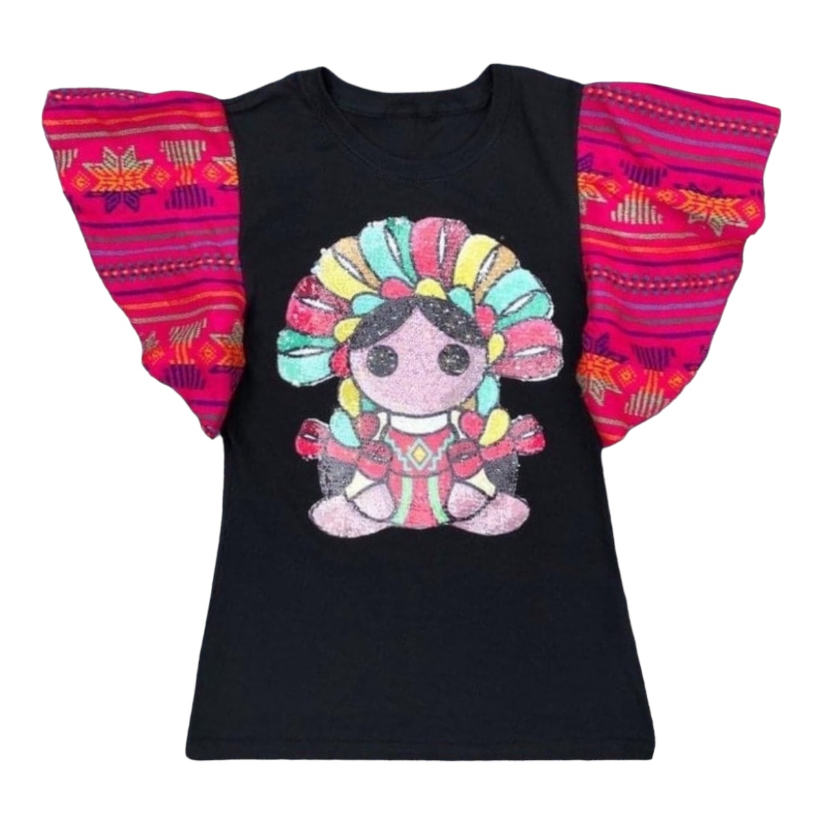 Blusa Tipica Con Olanes Reboso Muñeca Lele Fiestas Patrias