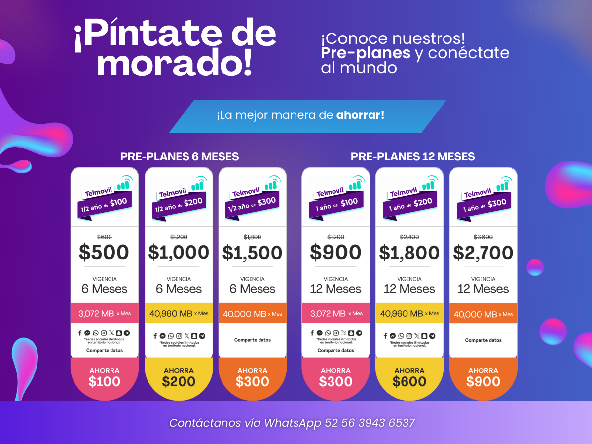 Chip TELMOVIL PAQUETE $200 (30 DÍAS)