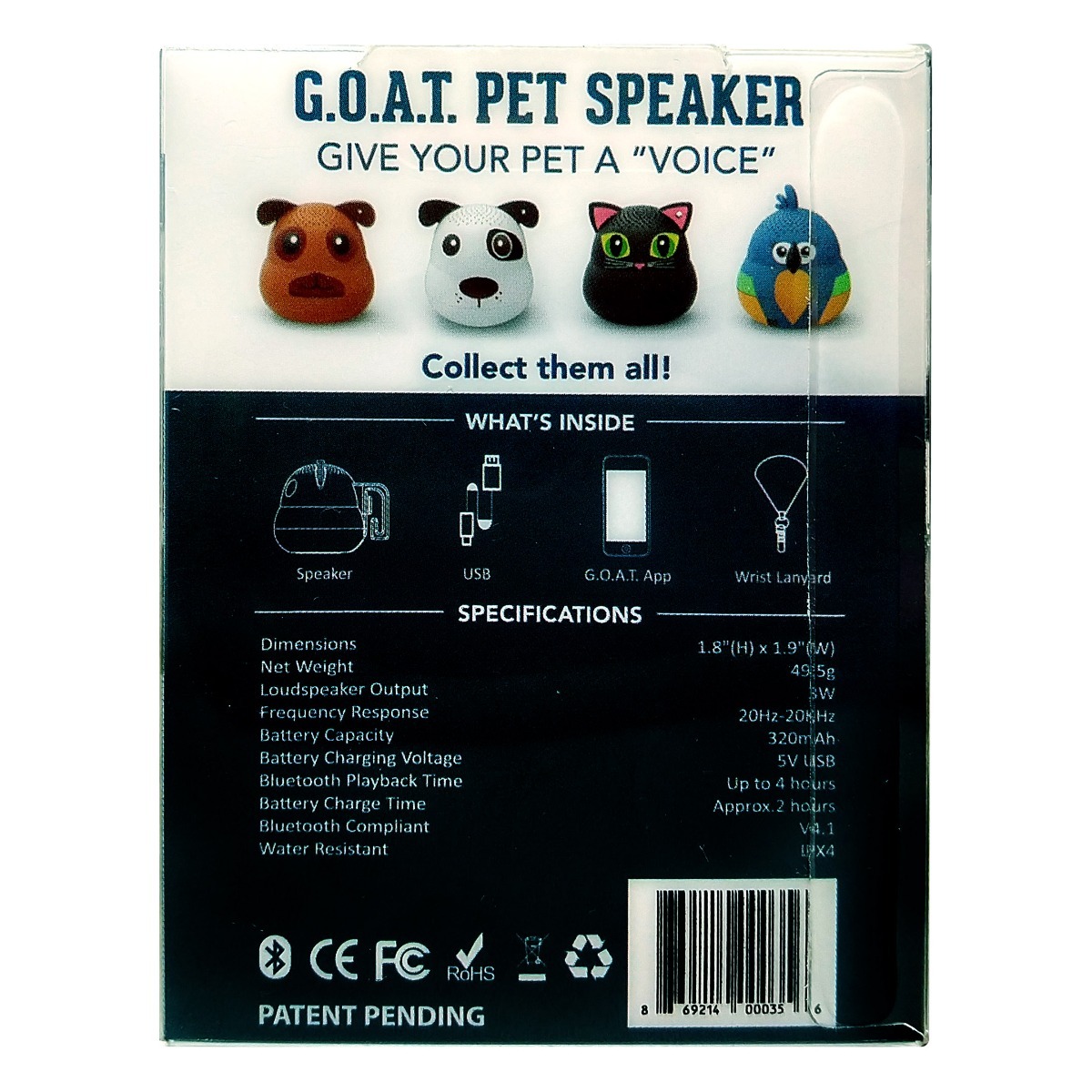 Pet Speaker Altavoz Bluetooth Goat Perro Mascota