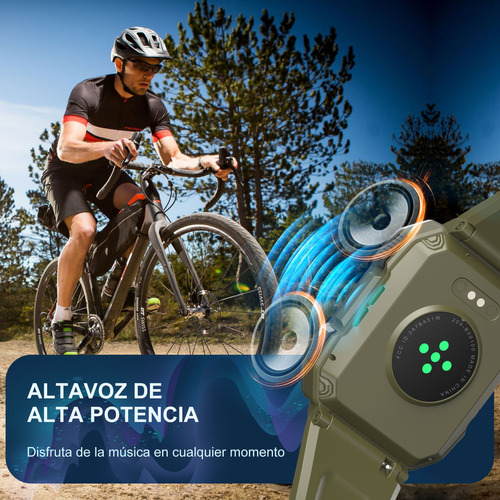 FeipuQu Smart watch Reloj inteligente W60 de 2.1 pulgadas Hombre Militar Linterna Bluetooth IP68 Resistente Al Agua Batería de 900 mAh