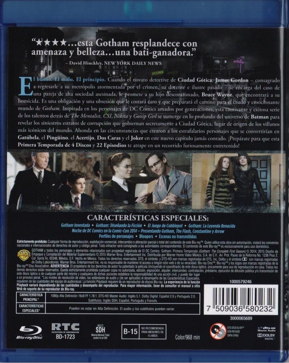 Gotham Primera Temporada 1 Uno Serie Blu-ray