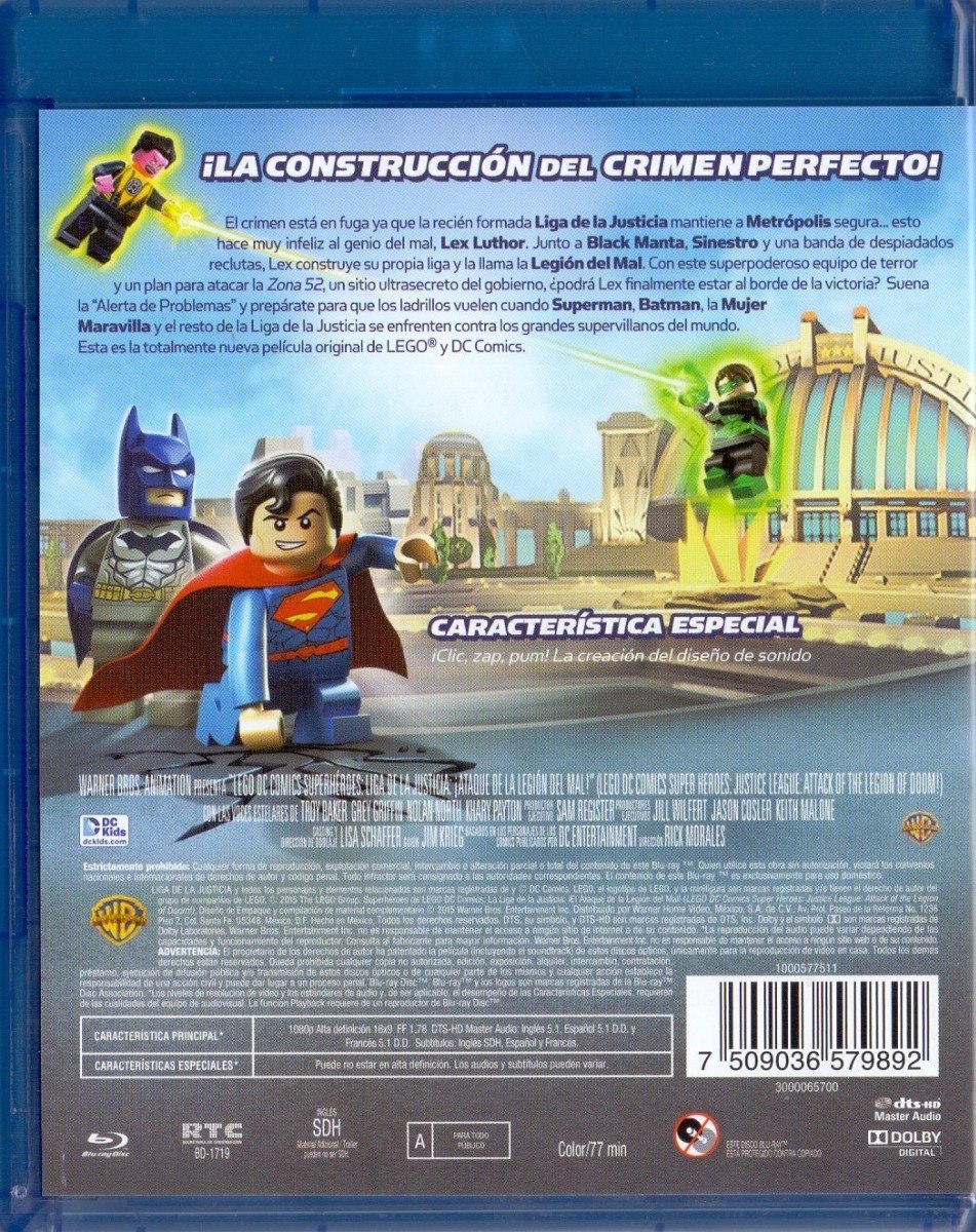 Lego Liga Justicia Ataque La Legion Del Mal Pelicula Blu-ray