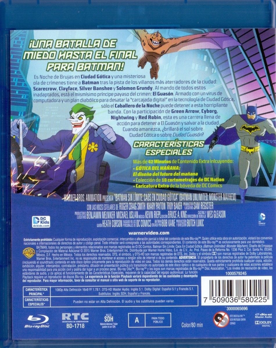 Batman Sin Limite Caos En Ciudad Gotica Pelicula Blu-ray