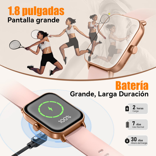 Reloj Smartwatch Mujer Relojes Inteligentes 1.8' Smart Watch