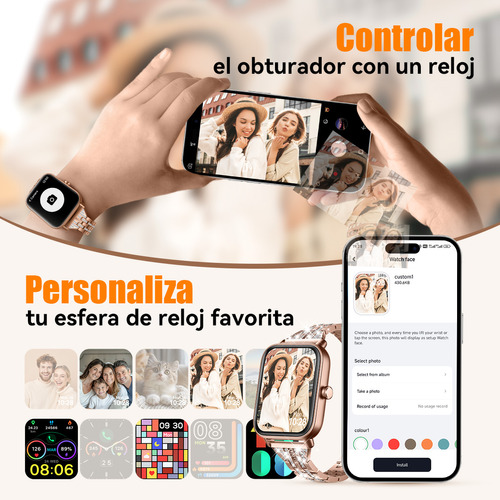 Reloj Smartwatch Mujer Relojes Inteligentes 1.8' Smart Watch