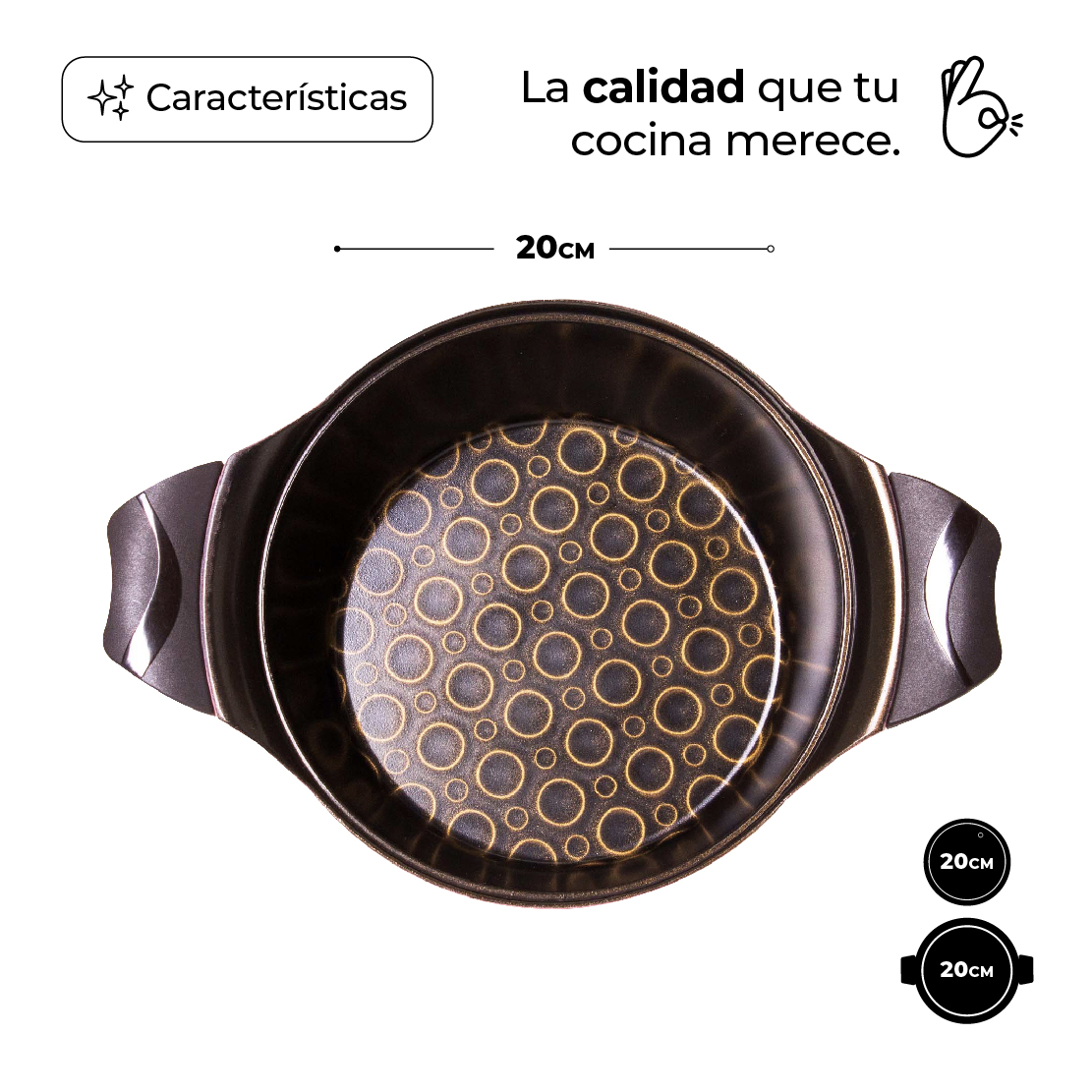 Olla De Cerámica Della 5 Capas Color Rosa 20cm