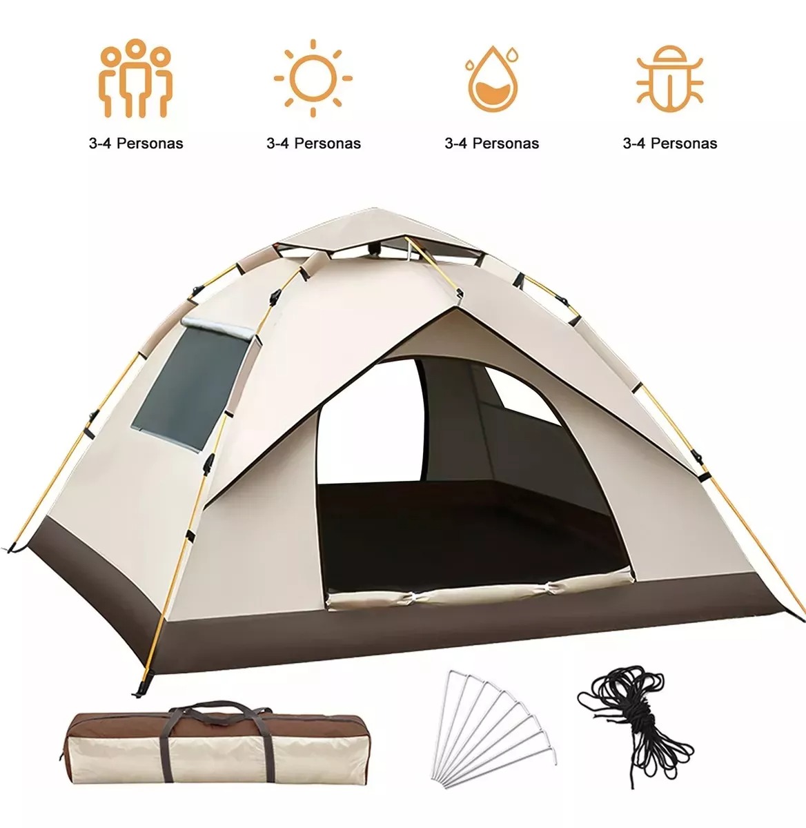 Tienda Casa Campaña Grandes Para Acampar 4 Persona