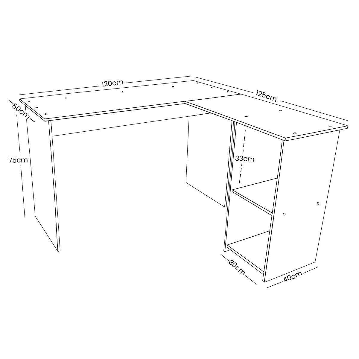 Escritorio Esquinero L  Hogare Blanco