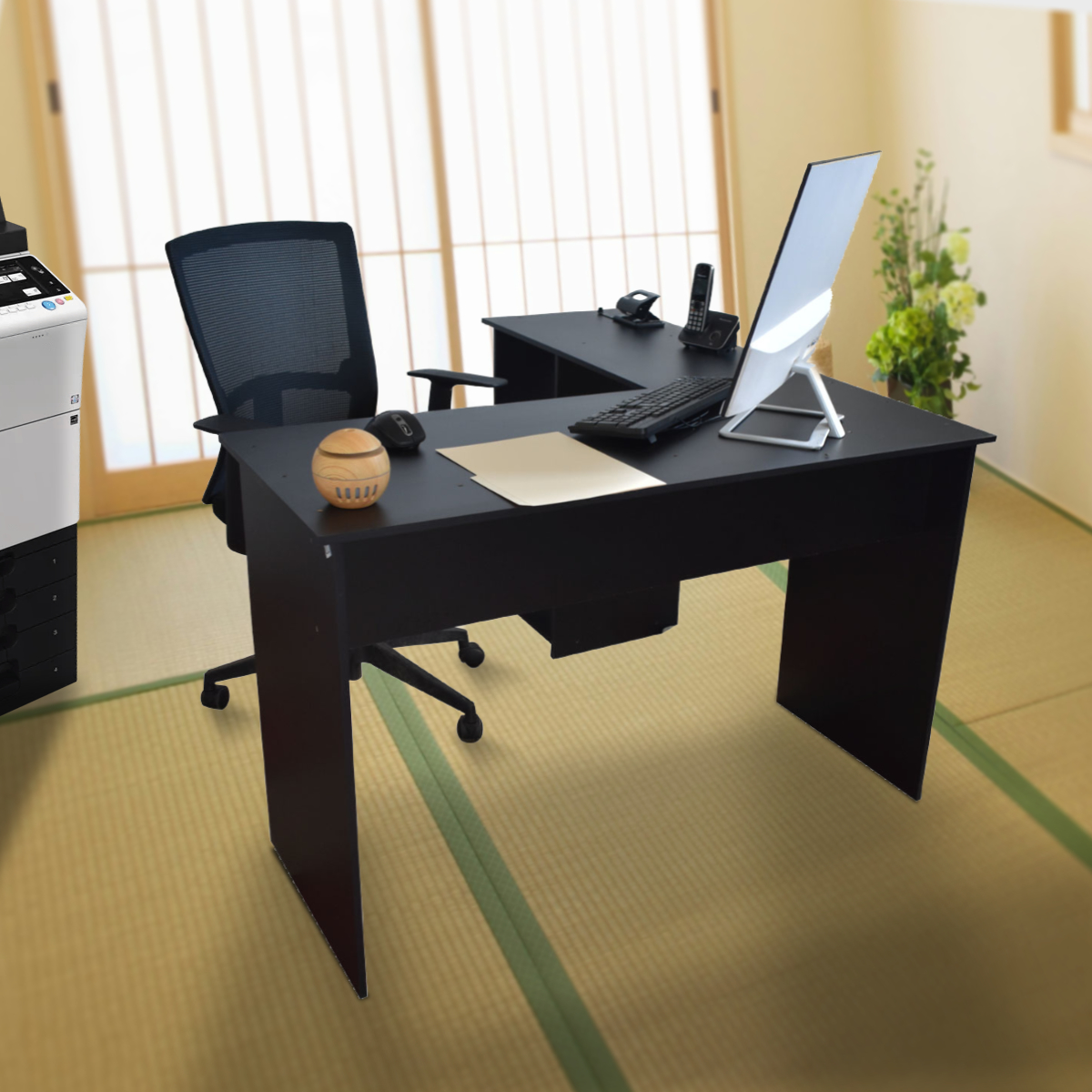 Escritorio Esquinero L  Hogare Negro