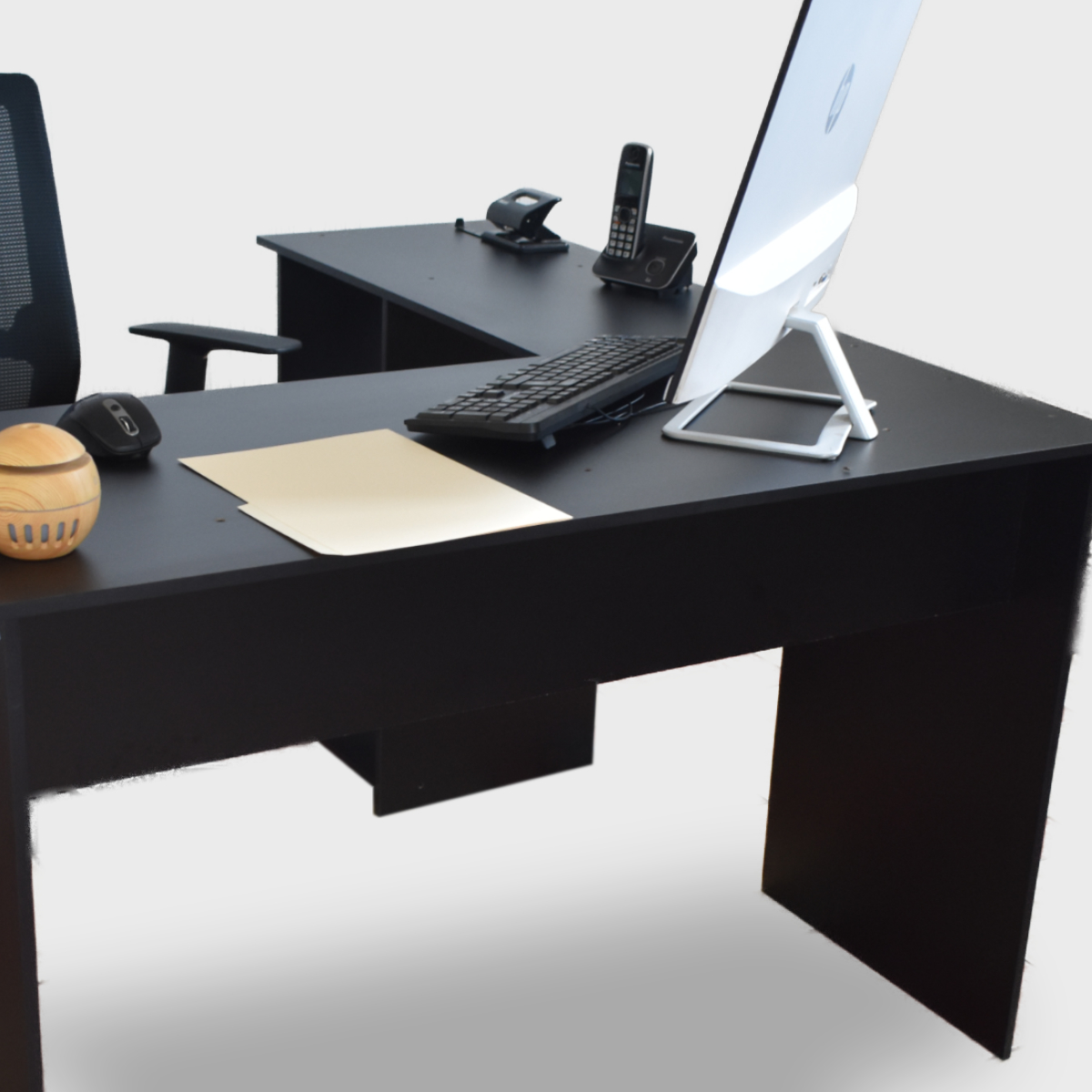 Escritorio Esquinero L  Hogare Negro