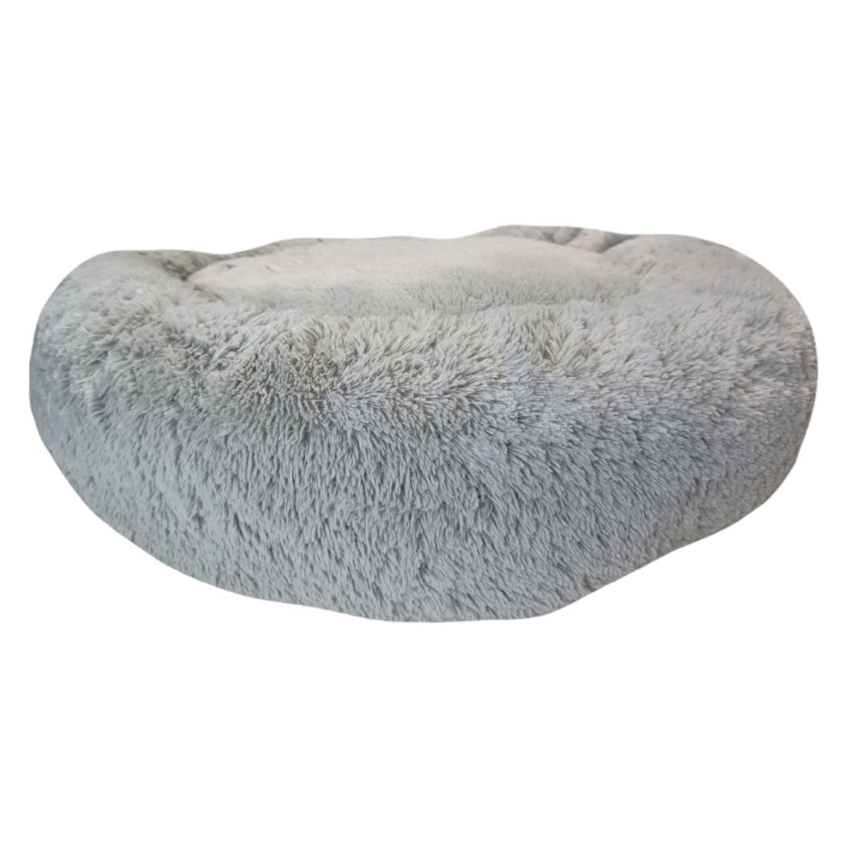 Cama Mediana de Peluche Antiestrés Gris Claro