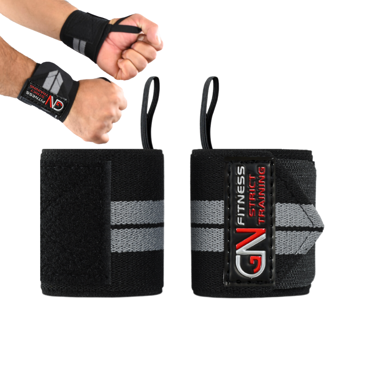 GN FITNESS - Muñequeras Para Gym - Wrist Wraps - Muñequeras Deportivas - Muñequera Deportiva - Muñequera Par - Muñequeras Crossfit - Muñequeras Powerlifting - Protege y estabiliza la articulación de tus muñecas