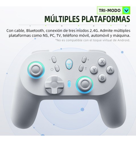 Control Inalámbrico Thunderobot G45 Pro para Nintendo Switch Bluetooth Android BLANCO