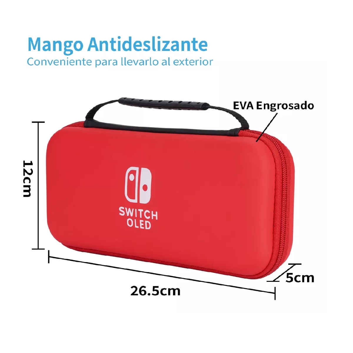 Kit De 30 Accesorios Funda Para Nintendo Switch Oled Estuche Rojo