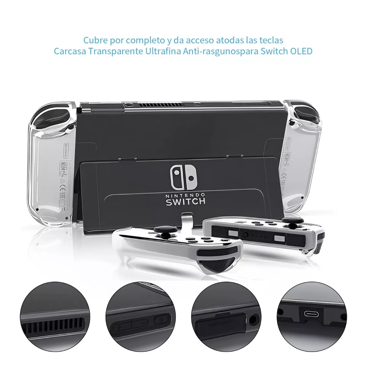Kit De 30 Accesorios Funda Para Nintendo Switch Oled Estuche Rojo