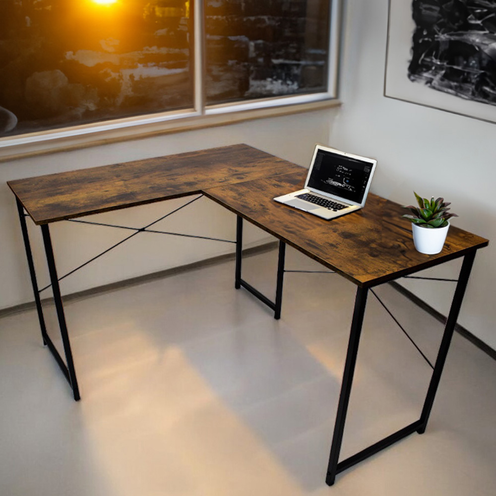 Ilios Innova | Escritorio en L Elegante y Espacioso con Acabado de Madera, Ideal para Oficinas en Casa, Escritorio Grande y Esquinero