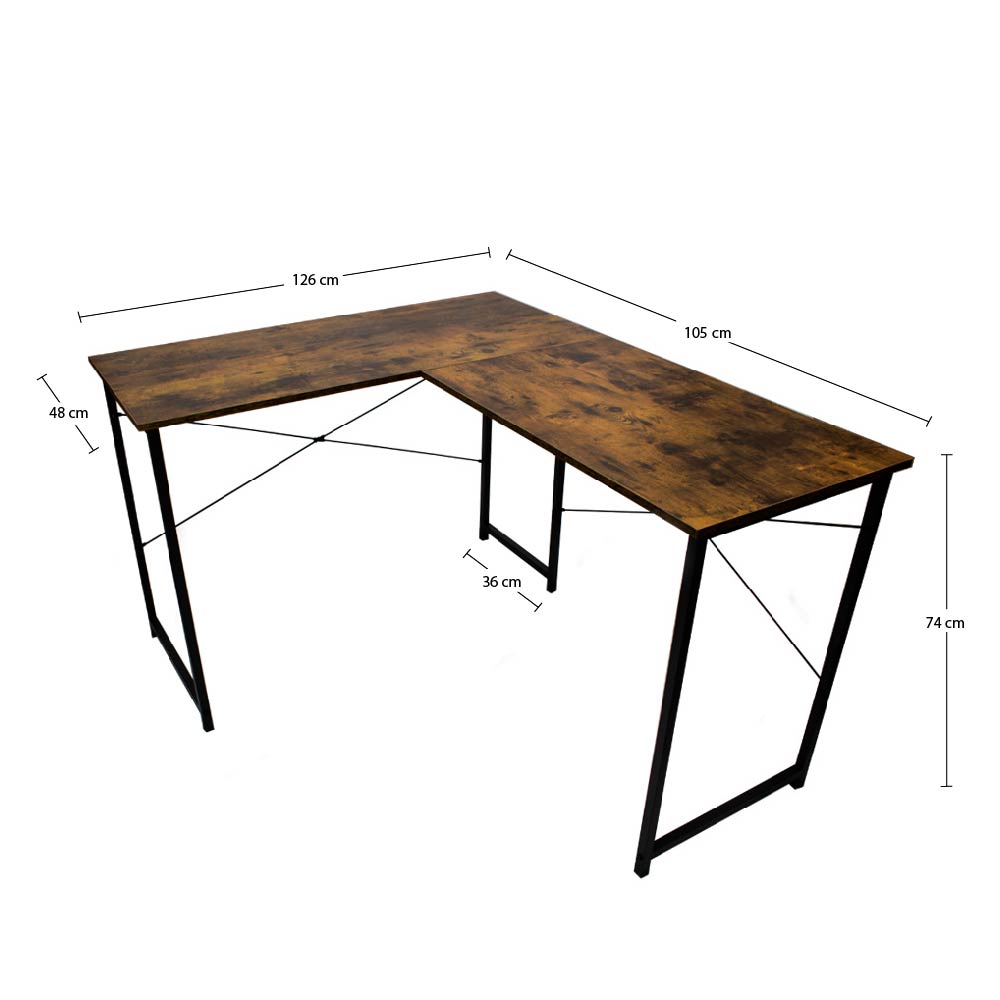 Ilios Innova | Escritorio en L Elegante y Espacioso con Acabado de Madera, Ideal para Oficinas en Casa, Escritorio Grande y Esquinero