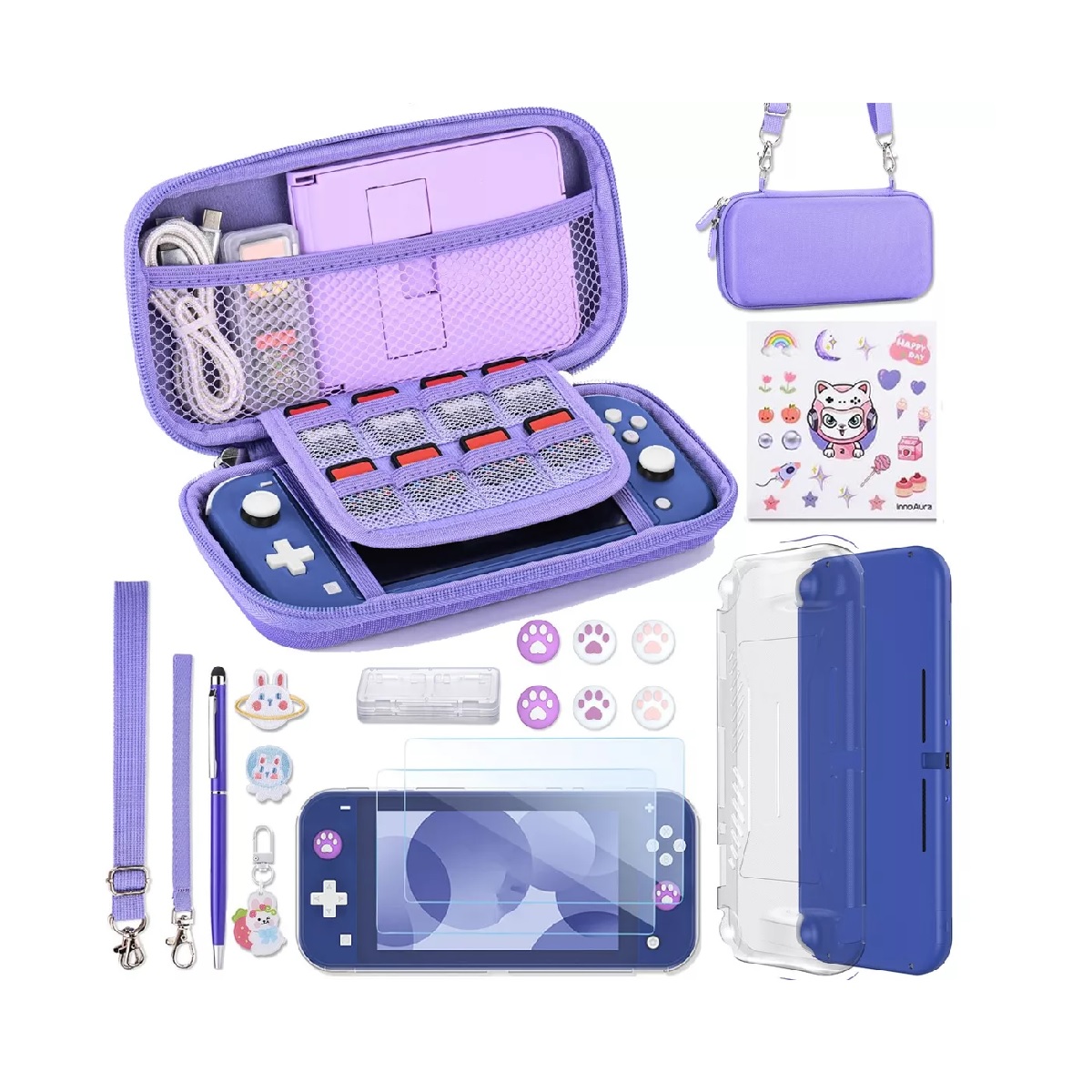 Kit De 17 Accesorios Con Estuche Para Nintendo Switch Lite