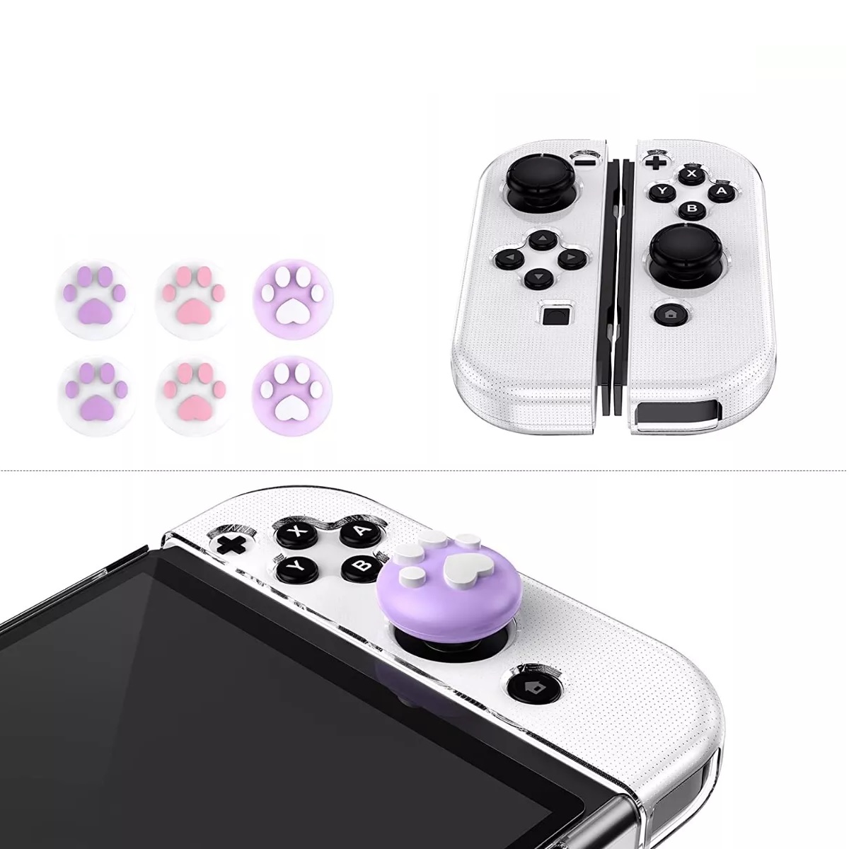 Kit De Accesorios Con Estuches Para Nintendo Switch Oled Morado