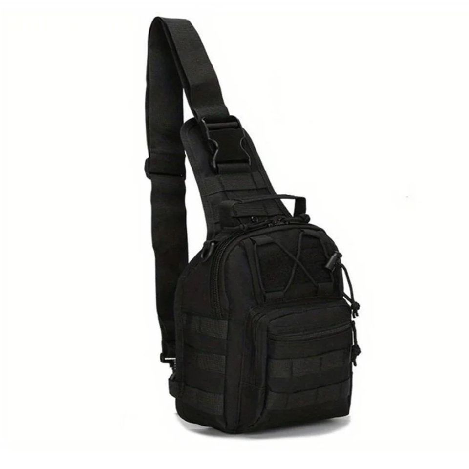 Mochila táctica versátil pecho bolsa transporte senderismo caza deportes cartera moto autos negro