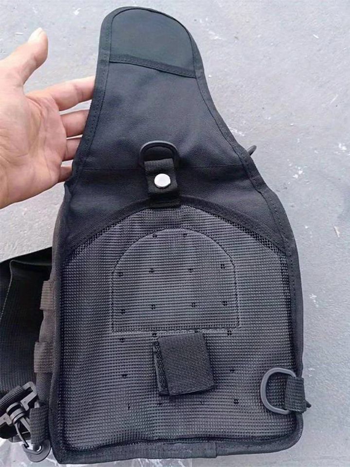 Mochila táctica versátil pecho bolsa transporte senderismo caza deportes cartera moto autos negro