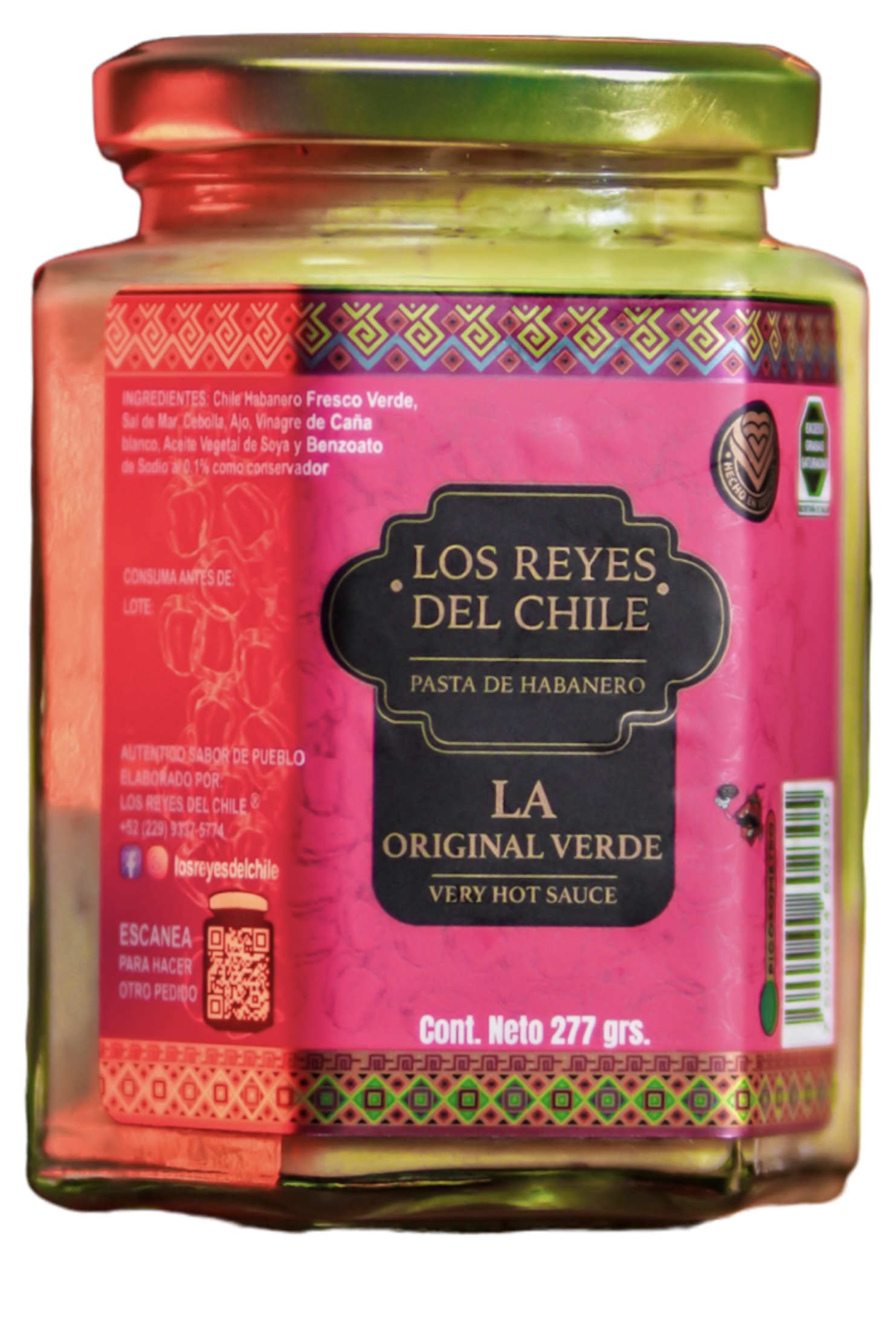 Pasta de habanero la original verde salsa untable muy picante 277gr 